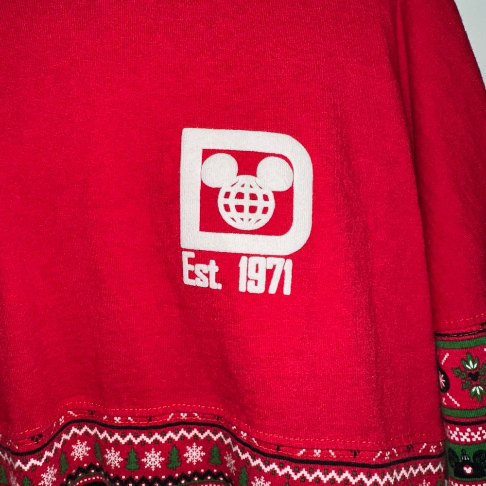 Walt Disney Parks Spirit Jersey Rare XS Authentic Red Christmas 2018 Women’s - Picture 15 of 16